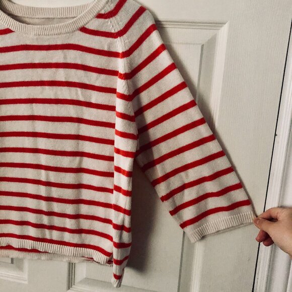 [Women's M] PART TWO Cashmere Cotton Breton Stripe Sweater Nautical Preppy - Picture 3 of 8